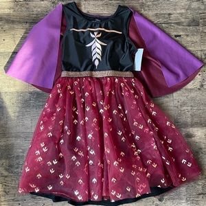 Girls Frozen II Dress with Attached Cape